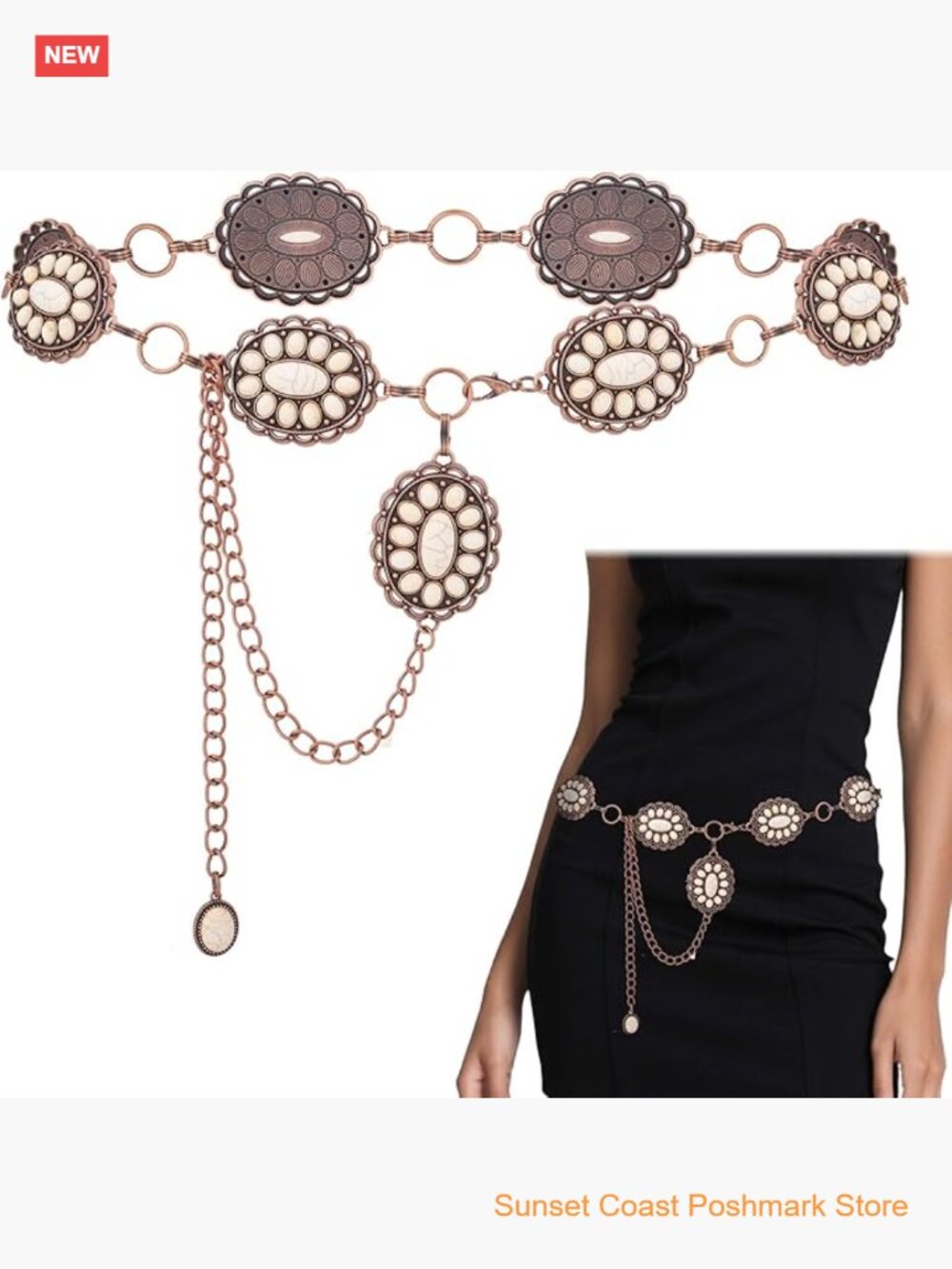 Western Turquoise Concho Belt Boho Cowgirl Metal Belt Country Concert Outfit